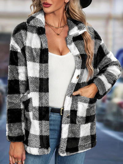 Stay Warm with Women Plaid Jacket in Canada