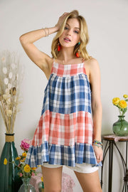 Plaid Tiered Babydoll Cami