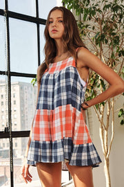 Plaid Tiered Babydoll Cami