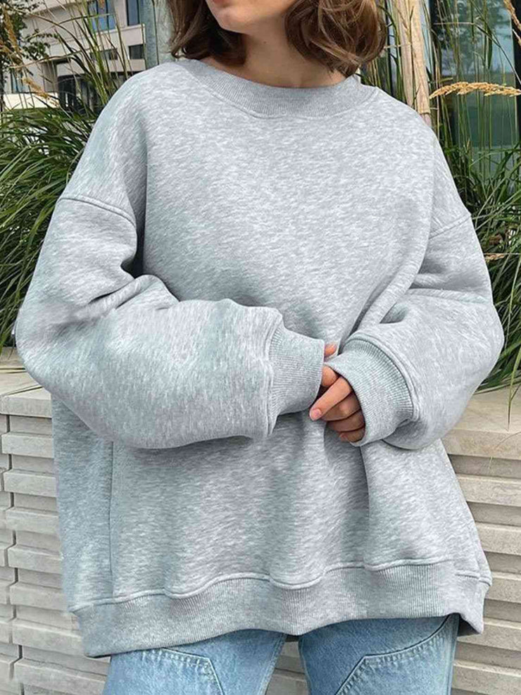 Oversize Round Neck Dropped Shoulder Sweatshirt