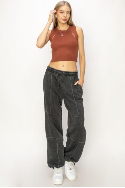 Elastic Waistband Split Maxi Skirt