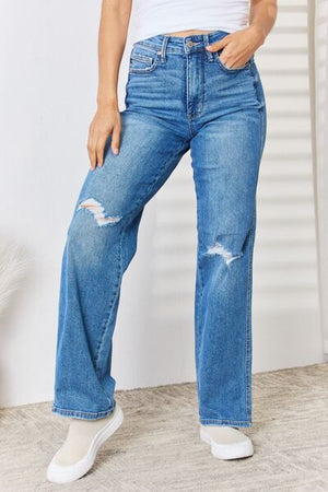 High Waist Straight Leg Jeans