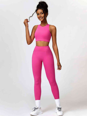 Cropped Sport Tank and Leggings Set