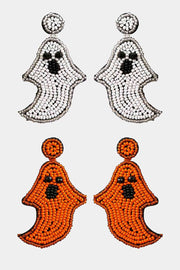 Ghost Shape Beaded Dangle Earrings