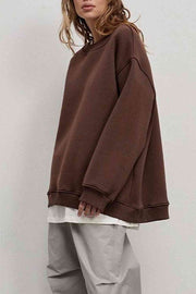 Oversize Round Neck Dropped Shoulder Sweatshirt