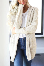 Heathered Open Front Cardigan with Pockets