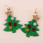 Christmas Tree Rhinestone Alloy Earrings