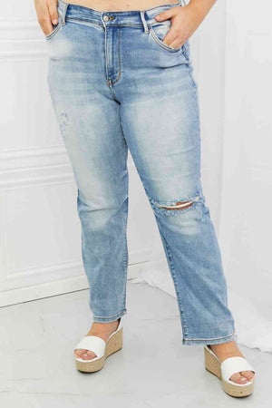 High Waist full size Straight Jeans