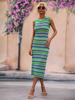 Round Neck Sleeveless Midi Cover Up Dress
