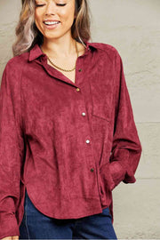 HYFVE Impressive Vibe Suede Button Down Shirt