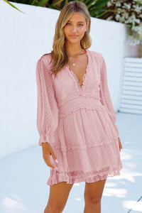 Frill V-Neck Mini Dress