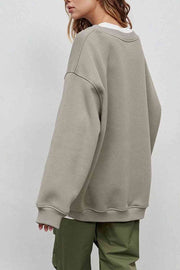 Oversize Round Neck Dropped Shoulder Sweatshirt