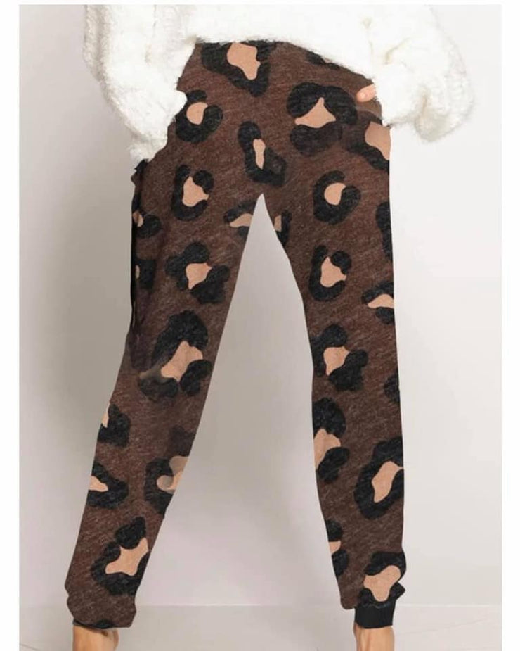 Mocha Leopard Joggers